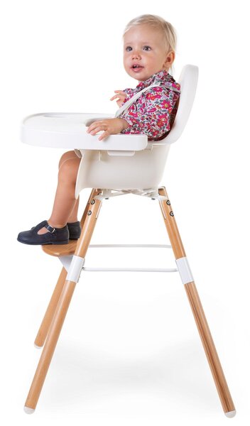 Childhome Evolu 2 chair 2in1 with bumper, White - Childhome