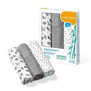 BabyOno bambusest suulapid 3tk, Grey  - BabyOno