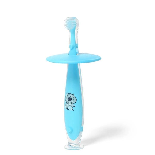 BabyOno Suction baby toothbrush 6m+, Pink/Blue - BabyOno