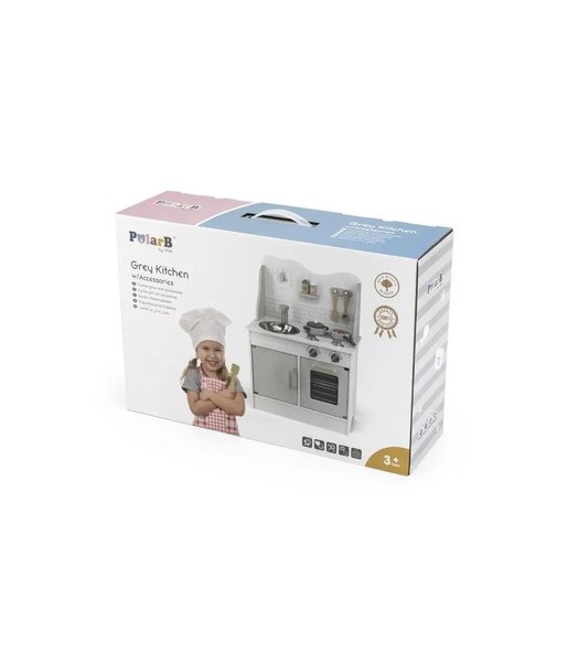 PolarB Little Chefs Kitchen with Light and Sound - White - PolarB