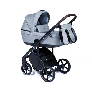 Nordbaby Active Plus vankrikomplekt Silver Grey, raam Onyx Brown - Nordbaby