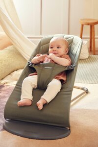 BabyBjörn bouncer Bliss, Woven/Petal Dark Green - BabyBjörn