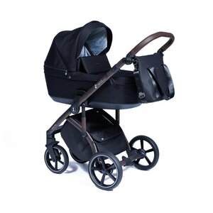 Nordbaby Active Plus stroller set Brilliant Black, frame Bronze Brown - Nordbaby