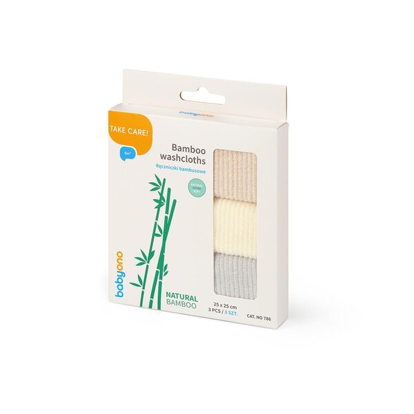 BabyOno Bamboo washcloths 3-pac - BabyOno