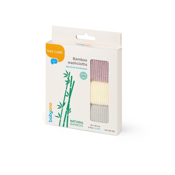 BabyOno Bamboo washcloths 3-pac - BabyOno