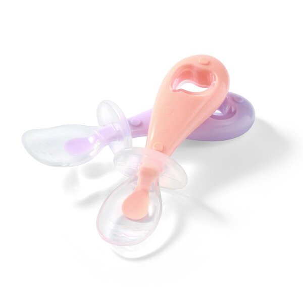 BabyOno silicone spoons 2pcs Pink/Purple - BabyOno