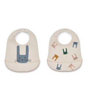 Liewood  Tilda Printed Bib 2-Pack Bunny / Sandy - Liewood