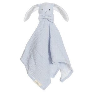 Teddykompaniet muslin blankie Rabbit 40x40cm, baby blue - Teddykompaniet