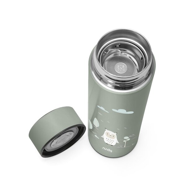 Nuvita steel thermal bottle with LED thermom. 500ml, Sage Green - Nuvita