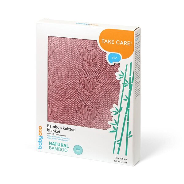 BabyOno bamboo knitted blanket Pink - BabyOno