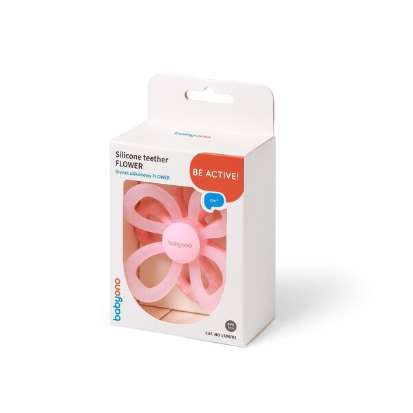 BabyOno silicone teether Flower Pink - BabyOno