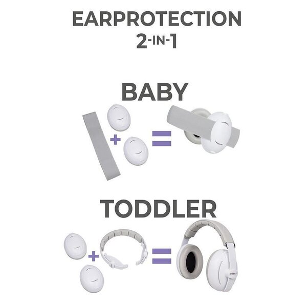 Dooky Ear Protection 2-in-1 Baby/Toddler White - Dooky