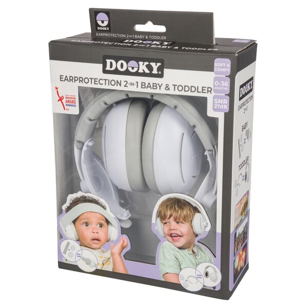 Dooky Ear Protection 2-in-1 Baby/Toddler White - Dooky