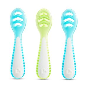 Munchkin 3pk Gentle Dip Self-feeding Utensil Blue/Green - Munchkin