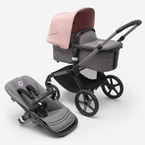 Bugaboo Fox 5 vežimėlio komplektas Graphite/Grey Melange, Morning Pink - Bugaboo