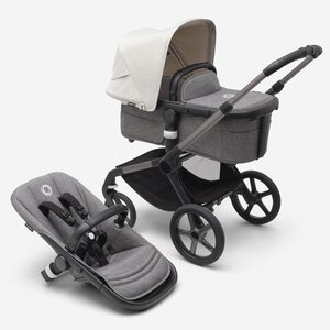 Bugaboo Fox 5 vežimėlio komplektas Graphite/Grey Melange, Misty White - Bugaboo