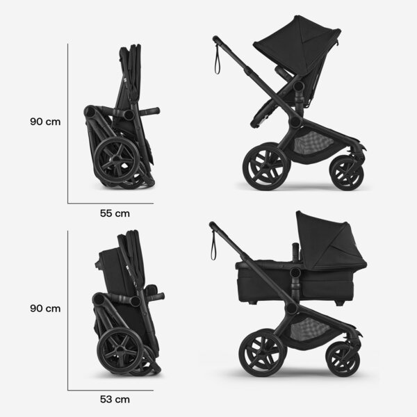 Bugaboo Fox 5 Renew vankrikomplekt Black/Desert Taupe Melange - Bugaboo